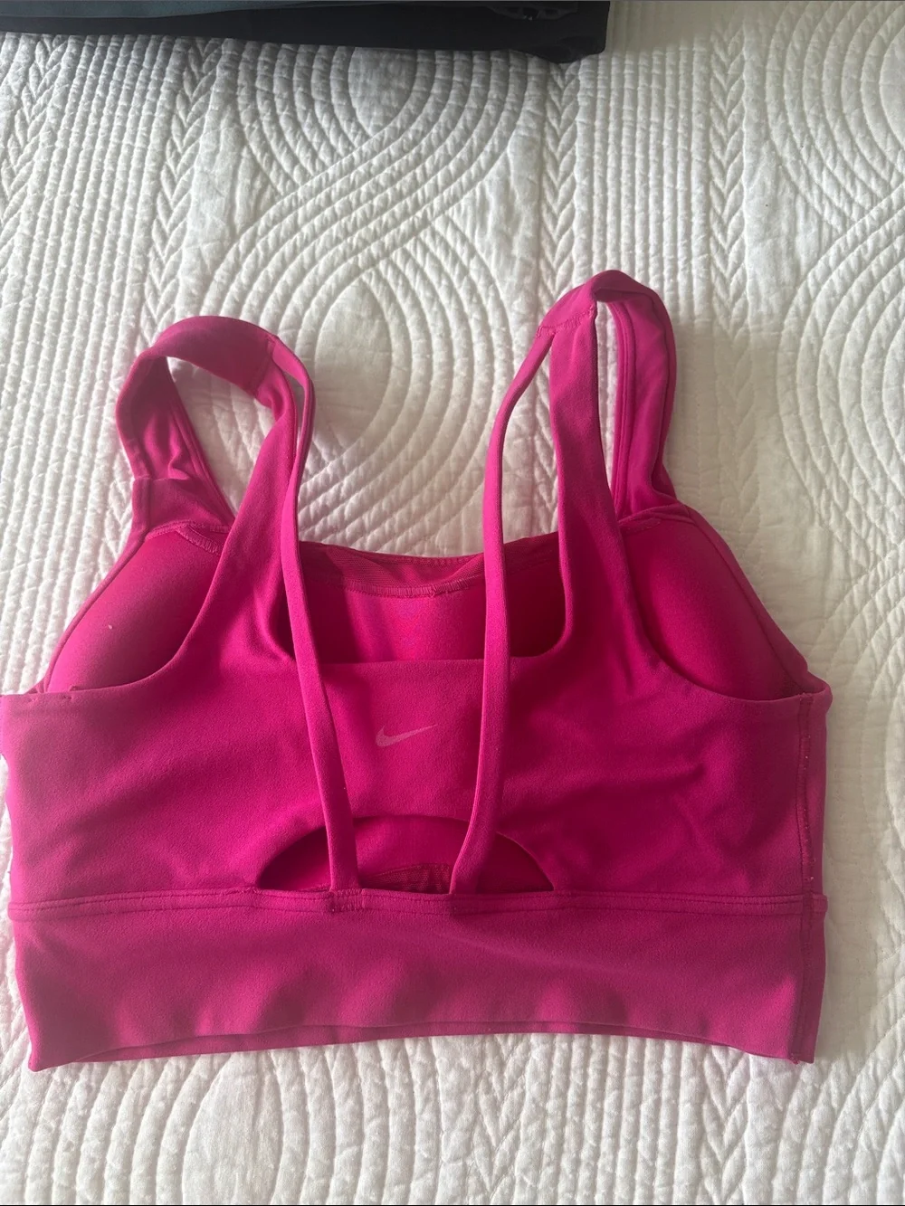 Nike Women's Bright Pink Double-Strap Sports Bra - Picture 2 of 4